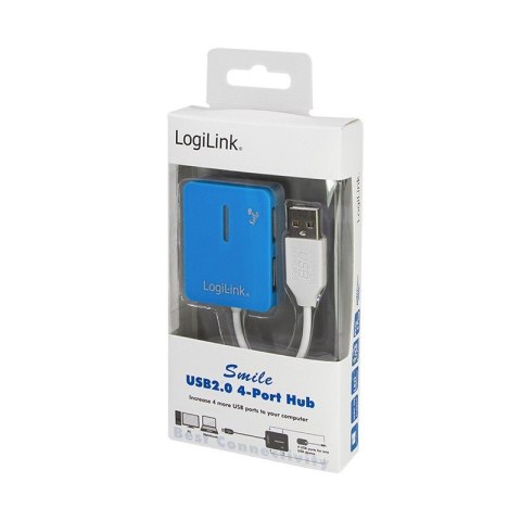 HUB USB 2.0 4-portowy Smile - niebieski