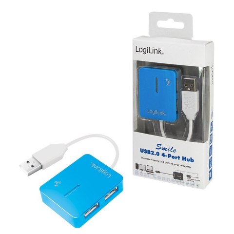 HUB USB 2.0 4-portowy Smile - niebieski