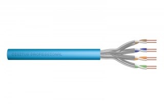 Kabel teleinformatyczny instalacyjny kat.6A, S/FTP, Eca, drut, AWG 23/1, LSOH, 100m ofoliowany, niebieski