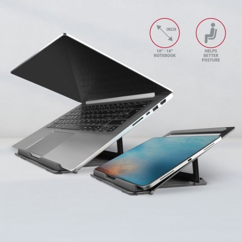 STND-L Podstawka do laptopów aluminiowa 10-17,3", 4 regulowane kąty nachylenia