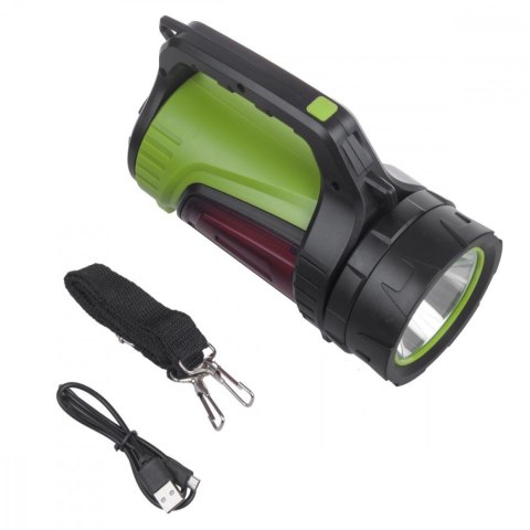 Latarka akumulatorowa 3w1 szperacz LED USB MCE345