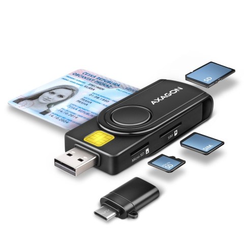 Czytnik kart identyfikacyjnych & SD/microSD/SIM card PocketReader USB CRE-SMP2A