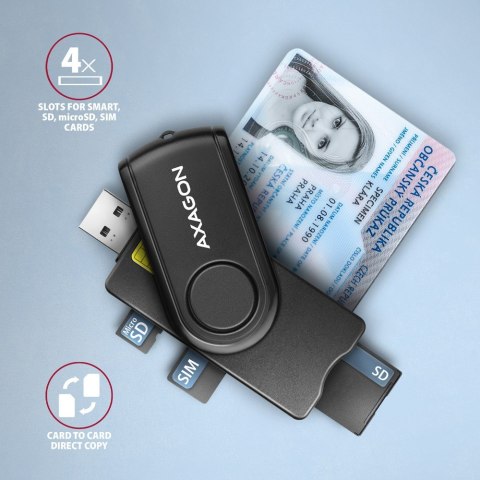 Czytnik kart identyfikacyjnych & SD/microSD/SIM card PocketReader USB CRE-SMP2A