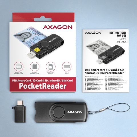 Czytnik kart identyfikacyjnych & SD/microSD/SIM card PocketReader USB CRE-SMP2A