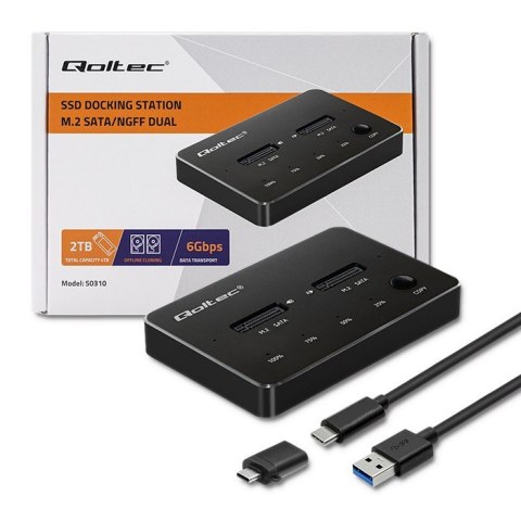 Stacja dokująca dysków 2x SSD M.2 SATA | NGFF | USB typ C