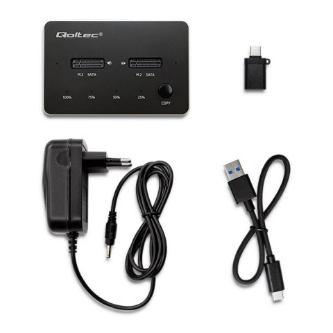 Stacja dokująca dysków 2x SSD M.2 SATA | NGFF | USB typ C