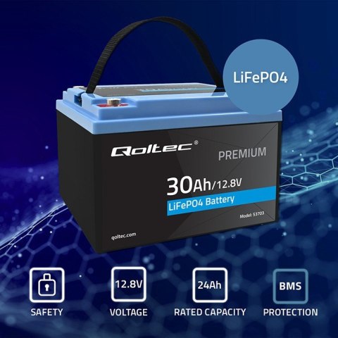 Akumulator LiFePO4 | 12.8V | 30Ah | 384Wh | BMS