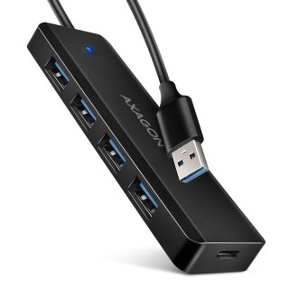 HUB 4-portowy HUE-C1A USB 5Gbps Travel, USB-C power IN, kabel Type-A 19cm, USB-C dodatkowe zasilanie