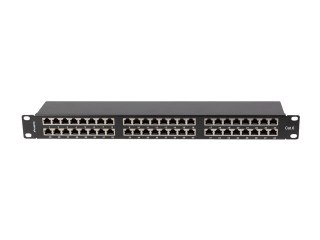 Patch panel 48 portów 1U 19 cali kat.6 ftp ekranowany czarny