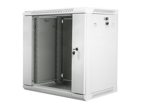 Szafa instalacyjna wisząca 19 cali 12U 600X450mm szara (drzwi szklane)