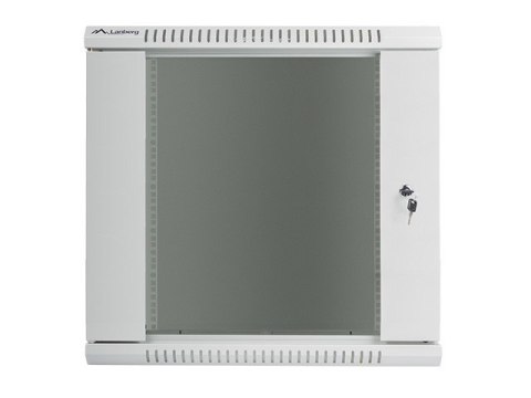 Szafa instalacyjna wisząca 19 cali 12U 600X450mm szara (drzwi szklane)
