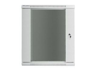 Szafa instalacyjna wisząca 19 cali 15U 600X450mm szara (drzwi szklane)