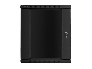 Szafa instalacyjna wisząca 19 cali 15U 600X600mm czarna (drzwi szklane)