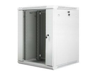 Szafa instalacyjna wisząca 19 cali 15U 600X600mm szara (drzwi szklane)