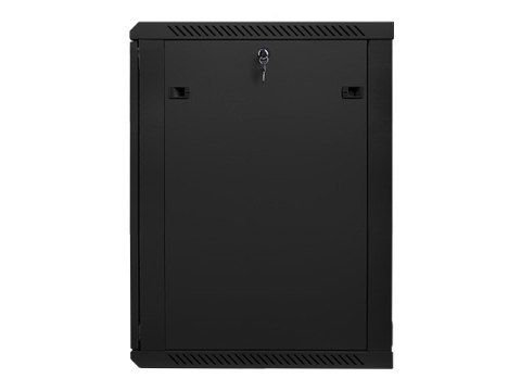 Szafa instalacyjna wisząca 19 cali 18U 600X600mm czarna (drzwi szklane)