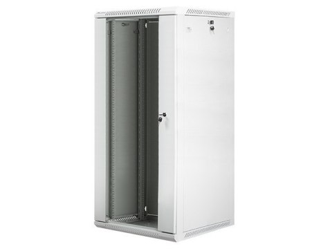 Szafa instalacyjna wisząca 19 cali 27U 600X600mm szara (drzwi szklane)