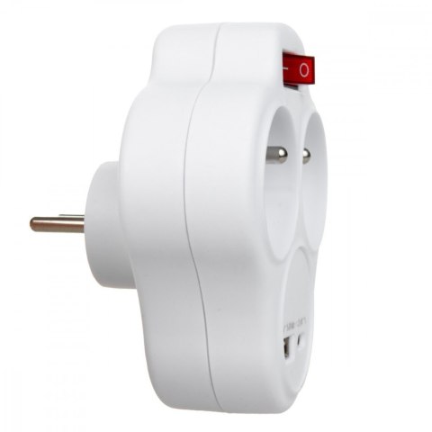 Gniazdko prądowe x2 USB MCE336 typ E