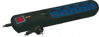 Listwa przeciwprzepięciowa LF-2005, 3L, 5m czarna