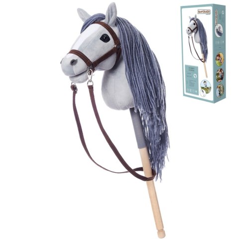 Koń na kiju Hobby Horse HOPPIHORSE A4 szary, maść siwa