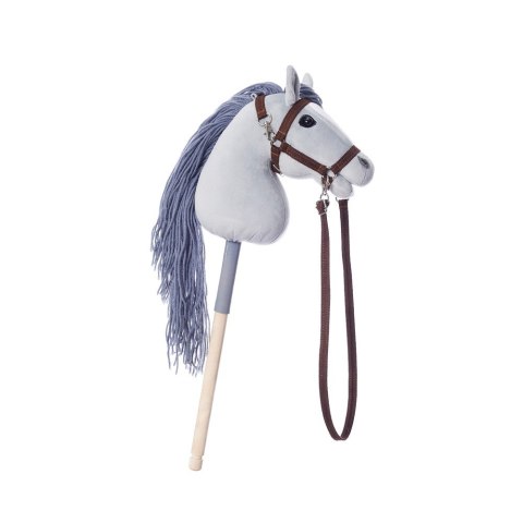 Koń na kiju Hobby Horse HOPPIHORSE A4 szary, maść siwa