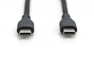 Kabel połączeniowy silikonowy USB-C - USB-C, USB 2.0 60W, 0,5m Czarny