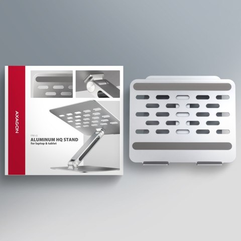 STND-LQ Podstawa do laptopów aluminiowa 10-17.3 cali, regulowane kąty nachylenia, Szara