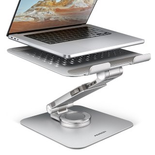 STND-LR Podstawa do laptopów aluminiowa 10-17.3 cala regulowane kąty nachylenia, obrót o 360 stopni, Szara