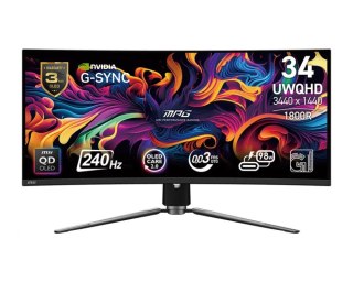 Monitor MPG 341CQPX QD-OLED 34 cale/LED/UWQHD/Zakrzywiony/240Hz/Czarny