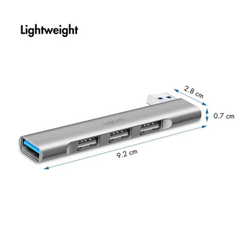 Smukły HUB USB-A do 1x USB-A 3.0 3xUSB-A 2.0