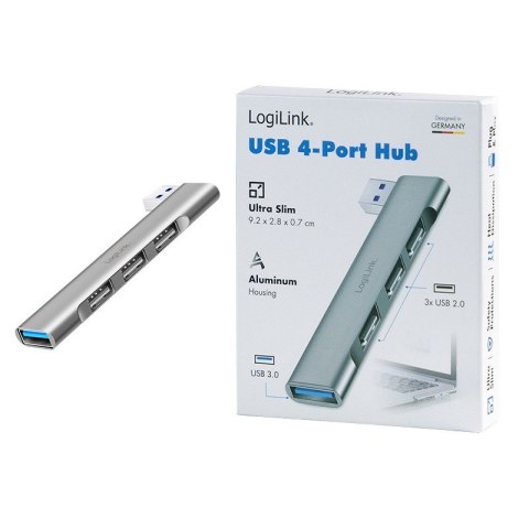 Smukły HUB USB-A do 1x USB-A 3.0 3xUSB-A 2.0