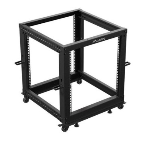 Stojak Open rack 19 cali 12U 600x600-1100 regulowany czarny