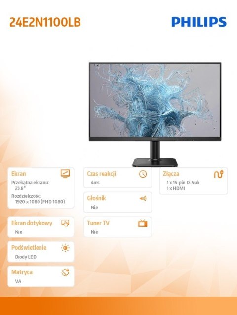 Monitor 24E2N1100LB VA 100Hz HDMI VGA