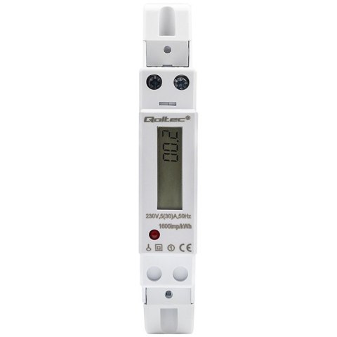 Jednofazowy elektroniczny licznik | miernik zużycia energii na szynę DIN | 230V | 30A | LCD | 1P