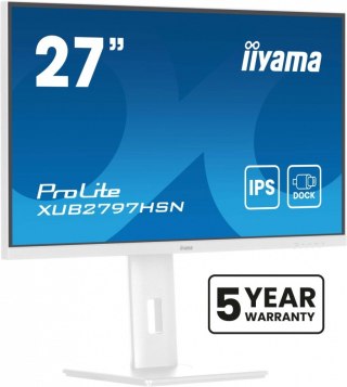 Monitor 27 cali XUB2797HSN-W2 IPS,FHD,USB-C Dock,HAS,300cd,1ms,sRGB99%,100Hz,HDMI,DP-out,USBx4,RJ45,2x2W/5y/