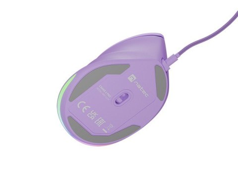 Mysz wertykalna CRAKE 2 PRO 128000DPI optyczna lawendowa