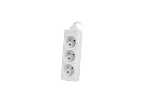 Listwa zasilająca 1.5m, biała, 3 gniazda, kabel wykonany z pełnej miedzi
